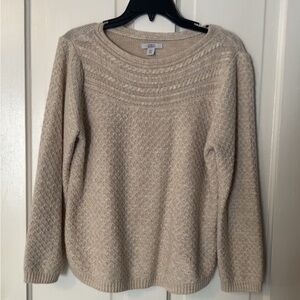 croft & barrow Beige Textured Crewneck Sweater
